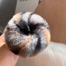 Korean Minimalist Genuine Rabbit Fur Scrunchie Cute Ponytail Hair Tie Internet Celebrity French Vintage Hair Accessory Autumn/Winter - Multicolor - View 16