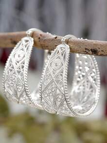 1 Paio di Bellissimi Orecchini a Cerchio da Donna, Adatti per Matrimonio, Fidanzamento, Anniversario, Feste, Regalo per San Valentino - 6# - Visualizzare 9