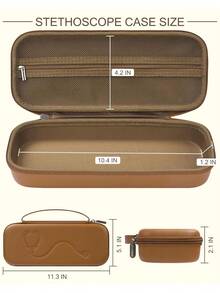 Stethoscope Classic III Lightweight S. E, Brown MDF Stethoscope, Hard Carrying With Mesh Pocket Handle, Nursing Students Essential Accessories, Only - A - View 2