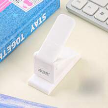 1pc Practical Minimalist Style Macaroon Solid Color Appearance Hand-Held Fuselage Anti-Slip Press Handle Is Suitable For Paper Loose-Leaf Punching Machine Manual DIY Document Bill Binding Office Stationery Scrapbook Supplies School Supplies. - B - View 4