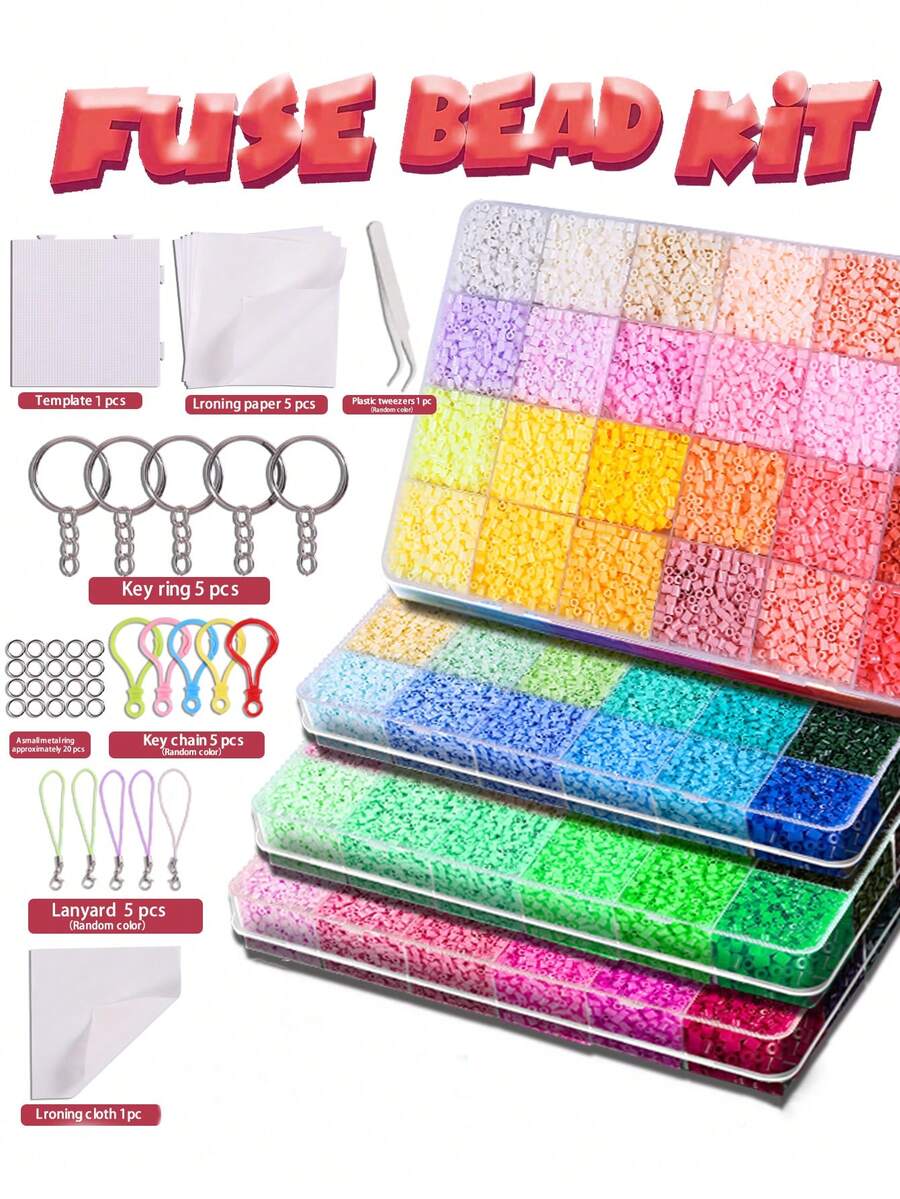 Kit Manik-Manik Setrika 2,6mm 24 Warna, Puzzle Manik-Manik Kecil, Set dalam Kotak, Gantungan Kunci, Papan Kerajinan, Hadiah Ulang Tahun, Wisuda, Kembali ke Sekolah, Hari Valentine, Pesta Natal, Kit Isi Ulang Manik-Manik Multi-Warna - MultiWarna - View 1