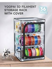 3D Printer Filament Storage Box, 3-Tier Filament Storage Rack With Transparent Dust Cover, Holds Up To 30x 1 Kg Spools, Filament Organiser For Home, Workshop, Studio Father's Favorite Gift - View 2