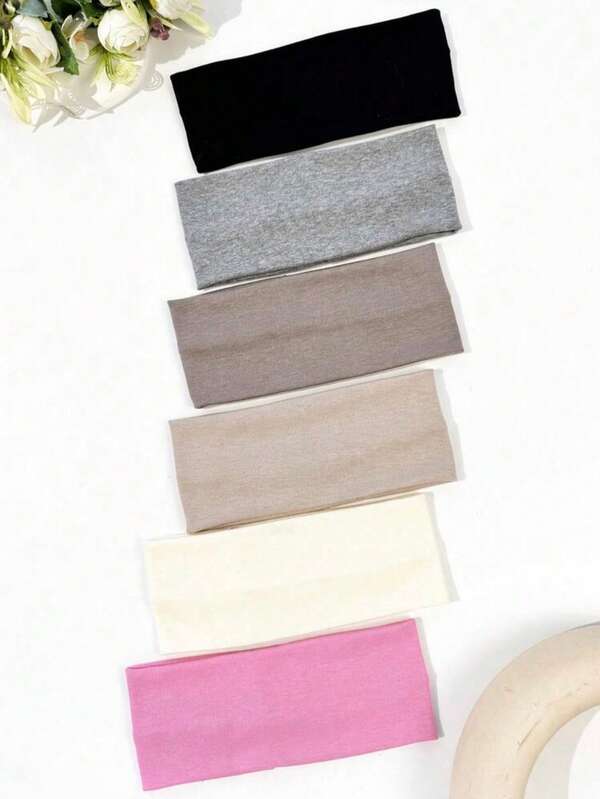 6pcs Women's Multi-Color Fabric High-End Fashion Versatile Headbands, Suitable For Daily Wear