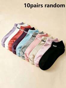 1/5/10 Pairs Women's Colorful Solid Color Boat Socks, Casual Comfortable Breathable Invisible Socks, Women's Socks, Suitable For Daily Wear, Back To School, Sports, Summer Socks, All Seasons - Multicolor - View 8