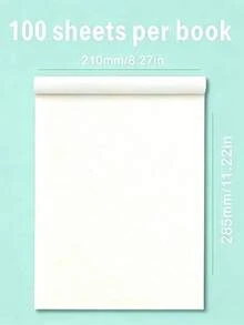 1 buah 50/100 Lembar Kertas Coretan Pelindung Mata Warna Beige, Kertas Perhitungan Matematika, Buku Catatan Latihan Siswa, Kertas Kosong, Kertas Draf, Kertas Gambar Garis, Mudah Disobek, Tahan Lama, Tulisan Halus, Cocok untuk Berbagai Jenis Pena - Rectangle - View 10