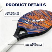 Beach Tennis Racket With Storage Bag, Lightweight Anti-Slip Handle Beach Tennis Racket, Suitable For Adult Beginners Outdoor Beach Sports Training - Multicolor - View 6