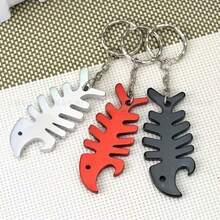 1pc Fish Bone Bottle Opener Keychain, Durable Metal Portable Pocket Beer Opener, Fashionable Fish Bone Key Ring Decor, Multi-Functional Outdoor Bar Beverage Opening Tool, Practical Daily Carry Accessory, Fun Gift For Bar Enthusiasts - Multicolor - View 9