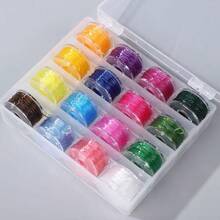 16 Colors Crystal Elastic String Boxed Small Roll DIY Jewelry Bracelet Beading Line TPU High Elasticity Wear-Resistant Elastic Cord Material - 0.6mm 6m - View 6