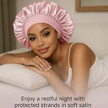 Juego de 12 piezas de herramientas para el cabello para dormir, incluye diadema con varilla rizadora sin calor, masajeador facial, diadema, antifaz suave para dormir, gorro de satén para dormir (para peinar), bolsa de almacenamiento de satén, rodillo facial para mujer, cinta rizadora de seda y satén sin calor, adecuado para rizar durante la noche, incluye gorro de seda para dormir, antifaz, pinzas para el cabello, funda de almohada, lazos para el cabello, juego de masaje facial (rosa), bata de baño, bata, alfombra de baño, dispensador de jabón - A - Ver 3