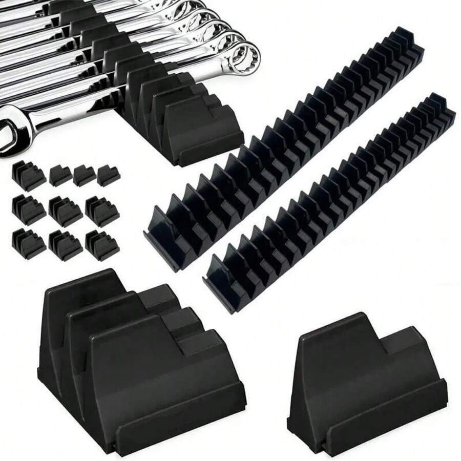 80PCS Magnetic Wrench Organizer Widget Portable Tool Storage Shelf Black - A - View 1