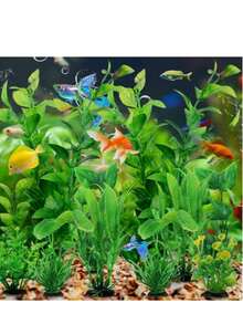 Artificial Aquarium Plants, Aquatic Plants, Fake Plant Flowers Decoration, Suitable For All Fish, Freshwater Fish Tank And Large Fish Tank Decoration, Aquarium Accessories - Green - View 6