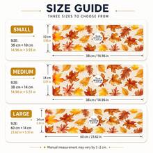 1pc Maple Leaf Print Faucet Mat, Autumn Diatomaceous Earth Long Strip Absorbent Sink Mat, Non-Slip Anti-Splash Quick Drying Design With Rubber Base To Prevent Water Stains, Suitable For Kitchen Sink, Bathroom Countertop, Home Decor - Multicolor - View 3