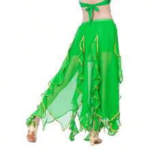 1 buah Rok Tari Perut dengan Hiasan Emas - Kostum Pertunjukan yang Mengalir untuk Panggung, Halloween, Tari Arab, Festival & Pesta - MultiWarna - View 19