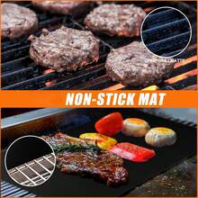 8 Pieces Anti-Stick Barbecue Cooking Mat, Multi-Purpose Food Baking Sheet For Backyard Outdoor BBQ Cooking - 8pcs - View 2