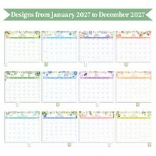 2027 Desktop Calendar With Stickers Labels, Portable Schedule Table Planner Daily Monthly Date Organizer Desk Weekly Calendars Green For New Year Decor Home Office Supplies Presents Birthday - Single Piece - View 9