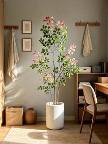 Kmitang 77-105cm Large Artificial Cherry Blossom Plants Fake Magnolia Branches Tall Ficus Tree False Crape Myrtle Tree For Home Garden Wedding Outdoor Decor Without Pot 1PC - Multicolor - View 2