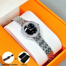 NARY 1pc Elegant & Luxurious And Fashionable Ladies' Watch Decorated With Rhinestones, Small And Exquisite Quartz Watch, For Gifts, Daily,Festival Wear - Black - View 9