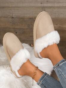 Girl's Fashion Home Slippers, Comfortable Warm Thick Sole Bedroom Slippers For Autumn/Winter - Beige - View 8