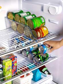 Transparent Stackable Can Organizer Space-Saving Storage Box Suitable For Refrigerator Storage Drawer-Style Storage Rack Ideal For Teacher's Day World Cup Kitchen Accessories Outdoor Camping Home Office Household Items Kitchen Storage Essential - Multicolor - View 7