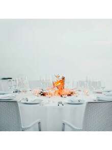 1pc Disposable Round White Plastic Tablecloth, 84 Inch/213cm Large Size, Suitable For Parties, Weddings, Christmas And Other Events - 84 Inches / 213 cm - View 7
