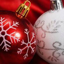 New 72pcs House Set Christmas Ball Painted Asymmetrical Electroplated Ball Christmas Tree Hanging Decor Holiday Decoration - 72 Pieces - View 8