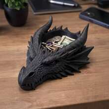 1 pieza Caja de almacenamiento con forma de cabeza de dragón pequeña y novedosa, organizador de escritorio genial para bolígrafos, llaves, joyas, caja de almacenamiento de escritorio con estatua de dragón decorativa, adecuada para niños, hombres, decoración de habitación de jugadores - multicolor - Ver 10