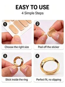 60pcs Ring Size Adjuster, For Loose Rings, Ring Size Reducer/Tightener, Unisex Ring Inserts, Silicone Ring Tightener, Invisible Non-Slip Comfortable Fit, Suitable For Wide/Thin Rings, Jewelry Accessories (Accessories Only) - Ring Adjustment Pads - View 2