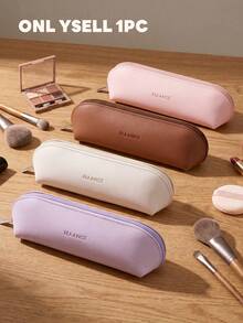 MAANGE 1pc Portable Travel Zipper Makeup Bag, Multi-Functional Makeup Brush Holder Storage Bag, Makeup Tools - Multicolor - View 1