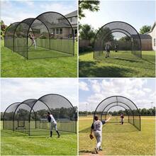 22ft Baseball Batting Cage Heavy-Duty Hitting Net W/ Sturdy Frame Training Cage - Default - View 2