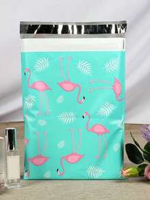 8pcs Self-Sealing Flamingo Polyester Mailing Bags, Tear-Resistant Clothing Shipping Bags - PE Material, Office Supplies Direct Mail Bags, Plastic Mailing Bags, Shipping Bags, Parcel Bags - Multicolor - View 5
