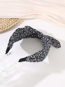 3/1pc Versatile Knotted Fabric Headband, All-Over Ditsy Floral Wide Band, Essential Simple Fashion Hair Accessory For Women's Casual Styling - Multicolor - View 8