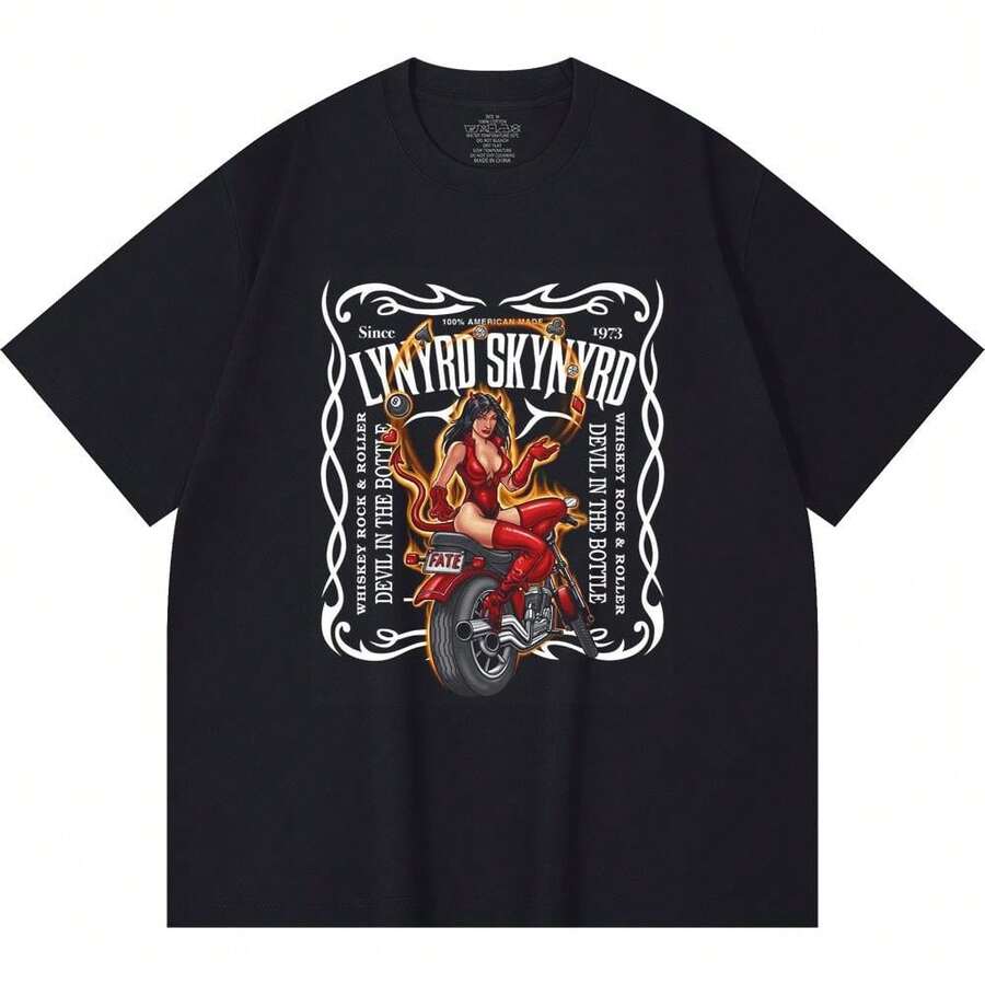 Heavy Metal T-Shirt 100% Cotton 230 GSM, Popular Rock Band Music Print, Thick Cotton Unisex T-Shirt - Black - View 1