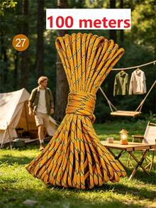 10/50/100m Black Nylon Braided Rope, Durable Twisted Polypropylene Cord, Suitable For Outdoor Use, Clothesline, Tent DIY, Handicraft And Binding - Multicolor - View 32