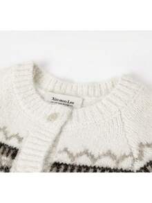 French Style Soft Cozy Lazy Vintage Knit Cardigan Button Jacket For Evening Date, College, Daily Wear, Spring And Autumn - White - View 2