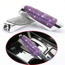 Hand Brake Handle Cover, Car Hand Brake Protector, Made Of High-Quality ABS Plastic, Full Rhinestone Hand Brake Protective Cover Decoration, Durable, Suitable For Car And SUV Interior Accessories - A - View 2