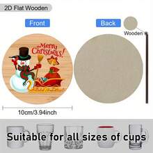 Set Of 6 Christmas Wooden Coasters – Decorative Coffee And Tea Coasters, Ideal For Use At Home Or In Cafes, And The Perfect Festive Gift - Multicolor - View 9