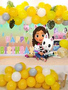 MASSDI 6 Kinds Of Cartoon Cloth With Different Backgrounds Are Printed With Gabe And Cartoon Images,Are Rich And Soft With Happy Birthday.Suitable For The Theme Birthday Party To Take Photos And Punch Decorate The Party Collection Display And Storage - Multicolor - View 10