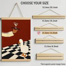 1pc Funny White Duck Cocktail Martini Wall Art Canvas Poster Prints Vintage Checkered Bar Kitchen Painting Artwork Picture Giclee Print Quirky Dining Room Home Decoration Decors Unframed /Framed Or Wooden Hanging - Pattern - View 18
