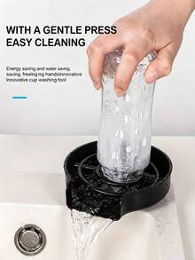 1/3pcs, One-Hand Operated High-Pressure Kitchen Cup Washer, Efficient Stain Removal Automatic Kitchen Cleaning Machine, Easy To Disassemble And Wash Glass Rinser - High-Pressure Spray, Automatic Rotation, Easy To Clean, No Stains, Suitable For Home Kitchen Sink Cup Cleaning, Bathroom Mouthwash Cup Cleaning, Baby Bottle Daily Cleaning. Automatic Rotation Cleaning Kitchen Utensils, Easy To Install Durable Universal Kitchen Accessory, One-Hand Press Compatible With Kitchen Sink Cup Washer, Simple Versatile Home Decor Cleaning Item, Shiny Clean Kitchen Decor Accessory, Compact Practical Bathroom Decor Rinser, Random Style. - Multiple Styles - View 3