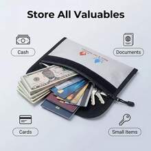 1pc Small Fireproof Storage Bag, Non-Irritating Document Organizer For Cash, Important Papers, Valuables, Passports, Currency, Keys, Travel Essentials And Home Security - Silver - View 8