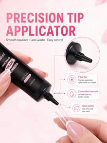 1/2pcs 10g Super Strong Nail Glue, Suitable For Nail Extensions, Fast Drying Semi-Solid, Long Lasting, No UV Light Required - 10g - View 2