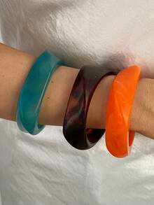 3/1 Stück modisches lässiges Armband-Set aus Harz und Acryl, geeignet für den täglichen Gebrauch von Frauen - Verschiedenfarbig - Übersicht 5