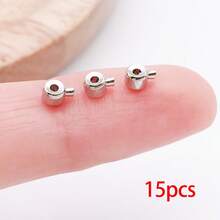 15pcs Brass Crimp Bead For Jewelry Making Stopper Spacer Beads Ball Column Stopper Crimp Charms For Bracelet Necklace Ends Accessories - Multicolor - View 20