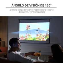 HOMCOM Pantalla de Proyector Eléctrica 100 Pulgadas Pantalla de Proyección Portátil Formato 4:3 con Mando a Distancia Tela de Proyección para Interior y Exterior 203x152 cm Blanco - Enchufe EU Tipo C(220-240V) - Ver 3