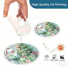 6pcs Fresh Green Christmas Theme Acrylic Coaster Set - Heat Resistant, Desktop Protection, Suitable For Home, Office And Themed Parties - Acrylic Coaster - View 5