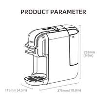 HiBREW 5-In-1 Capsule Coffee Machine Compatible With Various Coffee Capsules And Ground Coffee 7-Level Water Adjustment Hot And Cold Brewing Function 600ml Removable Water Tank 20 Bar Espresso Home Coffee Machine Suitable For Kitchen Parties And Gifting - EU F Type Plug(220-240V) - View 12