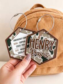 Personalized Camouflage Daycare Bag Tag, Customized Acrylic Name Tag, Suitable For Boys, Backpack Name Tag, Diaper Bag Tag, Back To School Gift For Kids - Multicolor - View 10