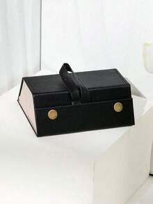 Kotak Penyimpanan Kacamata Kulit PU Multi-Slot 3/4/5/6 Slot Organizer Kacamata Formal Bisnis Unisex Kotak Pelindung Kacamata Portabel 1 buah - Hitam - View 4