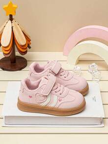 1 Pair Fashionable Hook & Loop Sports Shoes, Soft Anti-Slip Outdoor Casual Shoes For Spring And Autumn - Pink - View 6