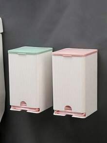 1Pc Wall-Mounted Sanitary Napkin Dispenser Box, Dustproof Moistureproof Feminine Hygiene Storage Box With Lid, Sanitary Pad Tampon Holder, Bathroom Organizer For Home Decor Fall Decor Back To School - Multicolor - View 5